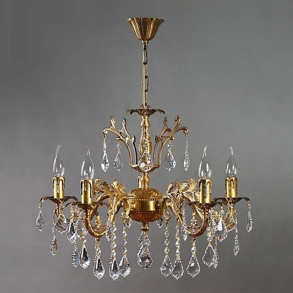 Люстра подвесная AMBIENTE Granada 2118/5 AB Leaf Crystal